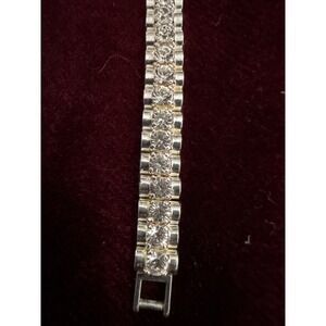 Monet Tennis Bracelet Women's 1/4" Wide  7" CZ   - Sterling Silver Raised NWOT
